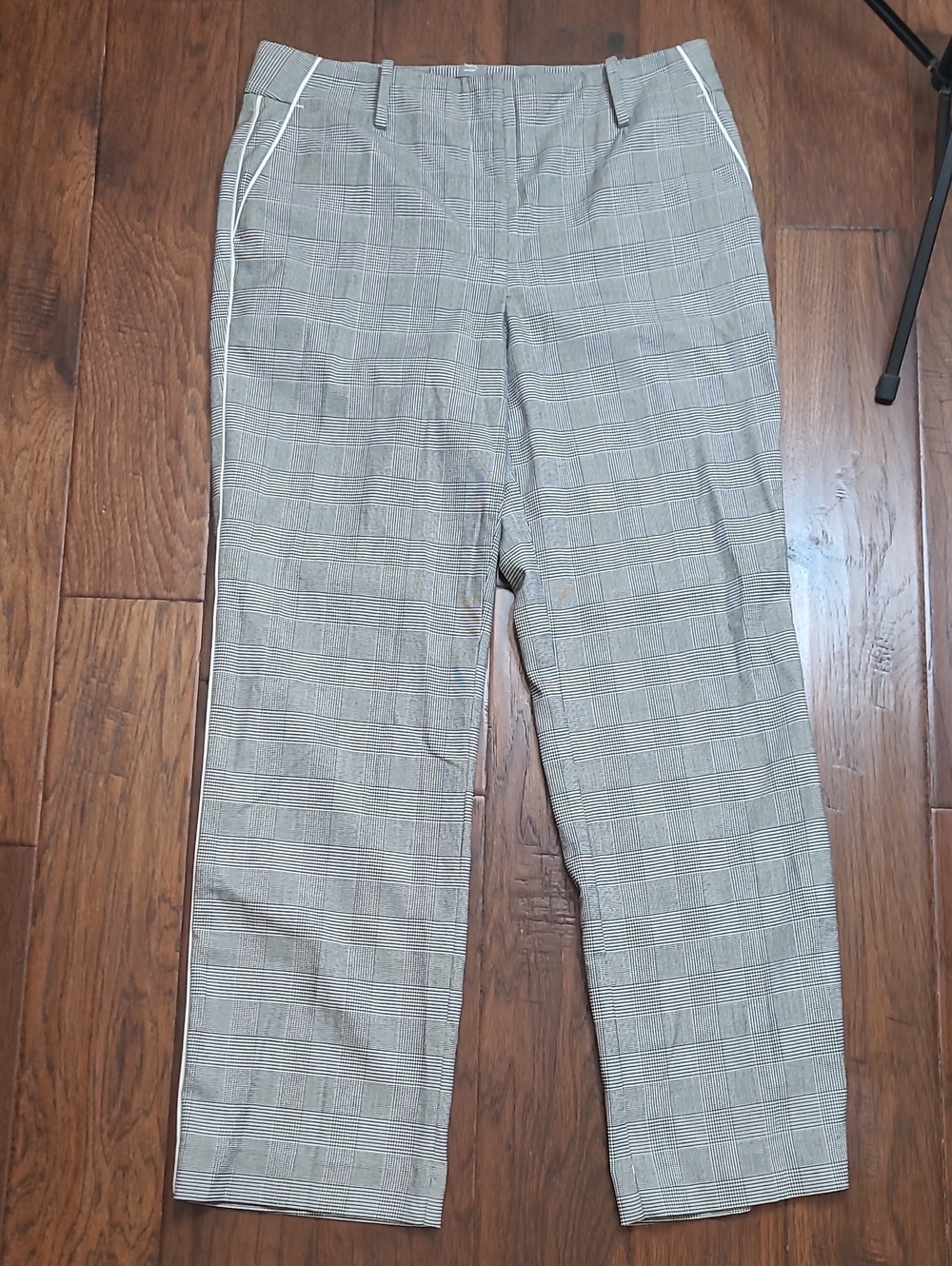 Talbots Black & White Plaid Southampton Straight Leg Pants Size 12